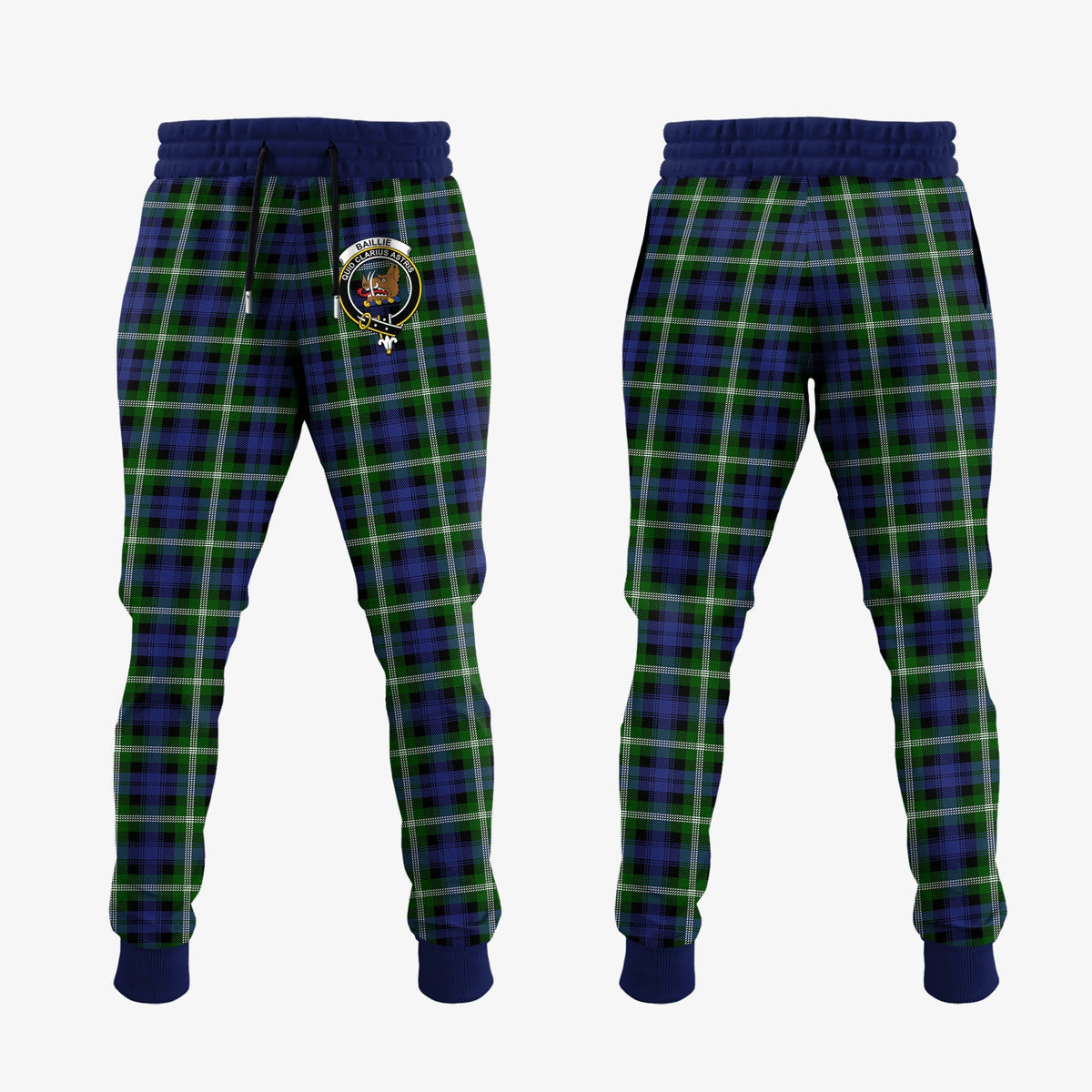 Baillie Modern Tartan Crest Jogger Sweatpants