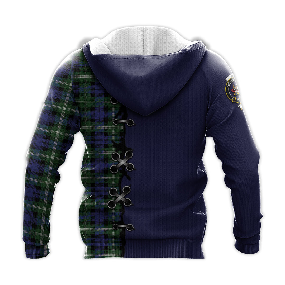 Baillie Modern Tartan Hoodie - Lion Rampant And Celtic Thistle Style