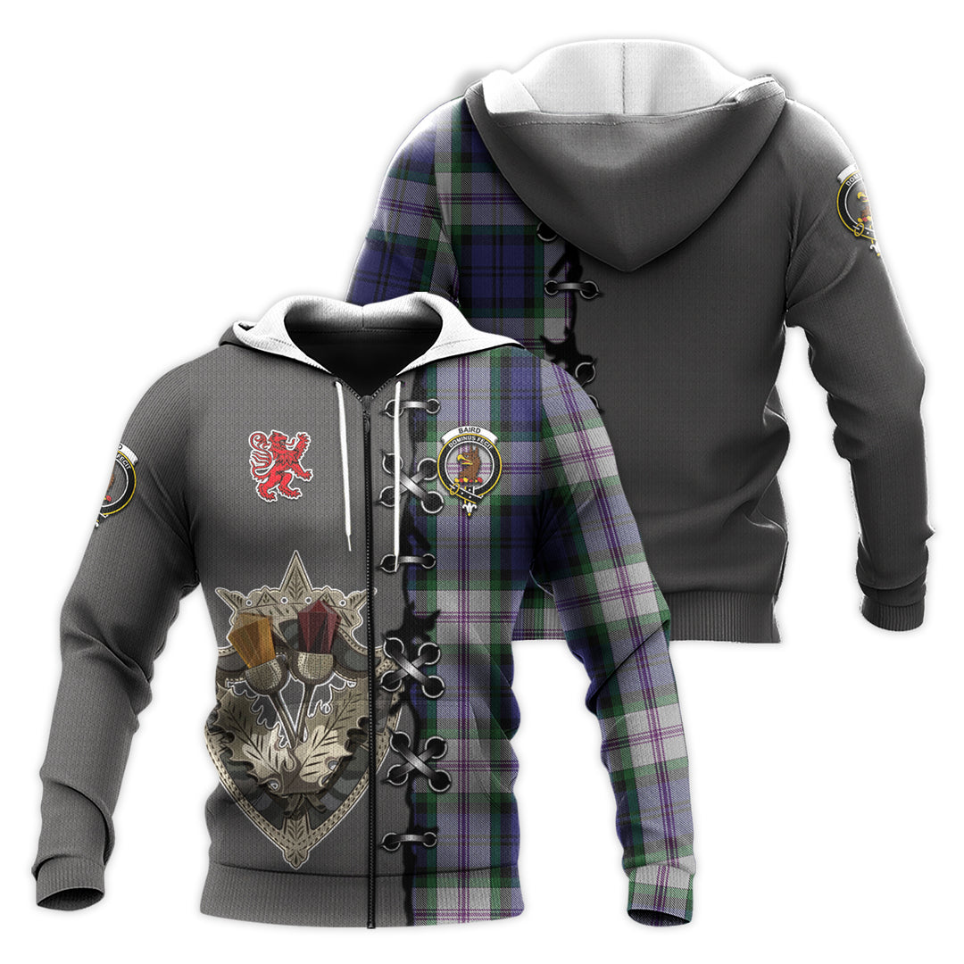 Baird Dress Tartan Hoodie - Lion Rampant And Celtic Thistle Style