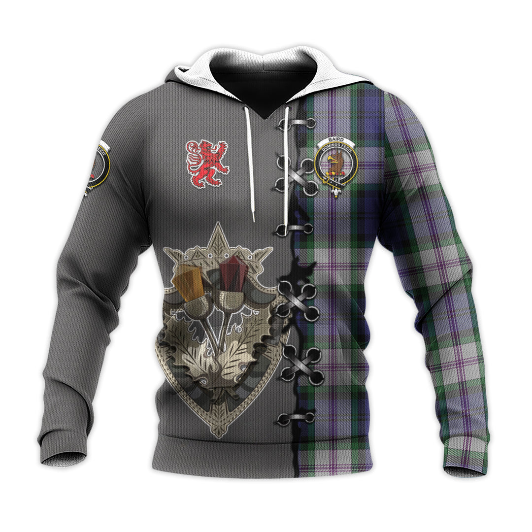 Baird Dress Tartan Hoodie - Lion Rampant And Celtic Thistle Style