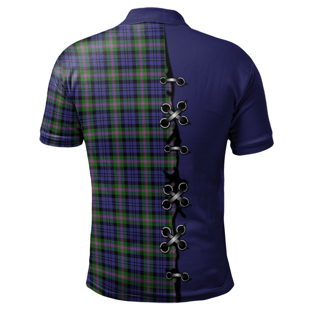 Baird Modern Tartan Polo Shirt - Lion Rampant And Celtic Thistle Style