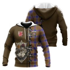 Balfour Modern Tartan Hoodie - Lion Rampant And Celtic Thistle Style