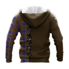 Balfour Modern Tartan Hoodie - Lion Rampant And Celtic Thistle Style