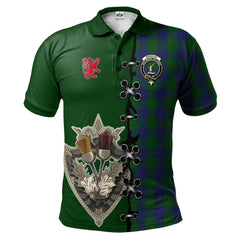 Barclay Tartan Polo Shirt - Lion Rampant And Celtic Thistle Style