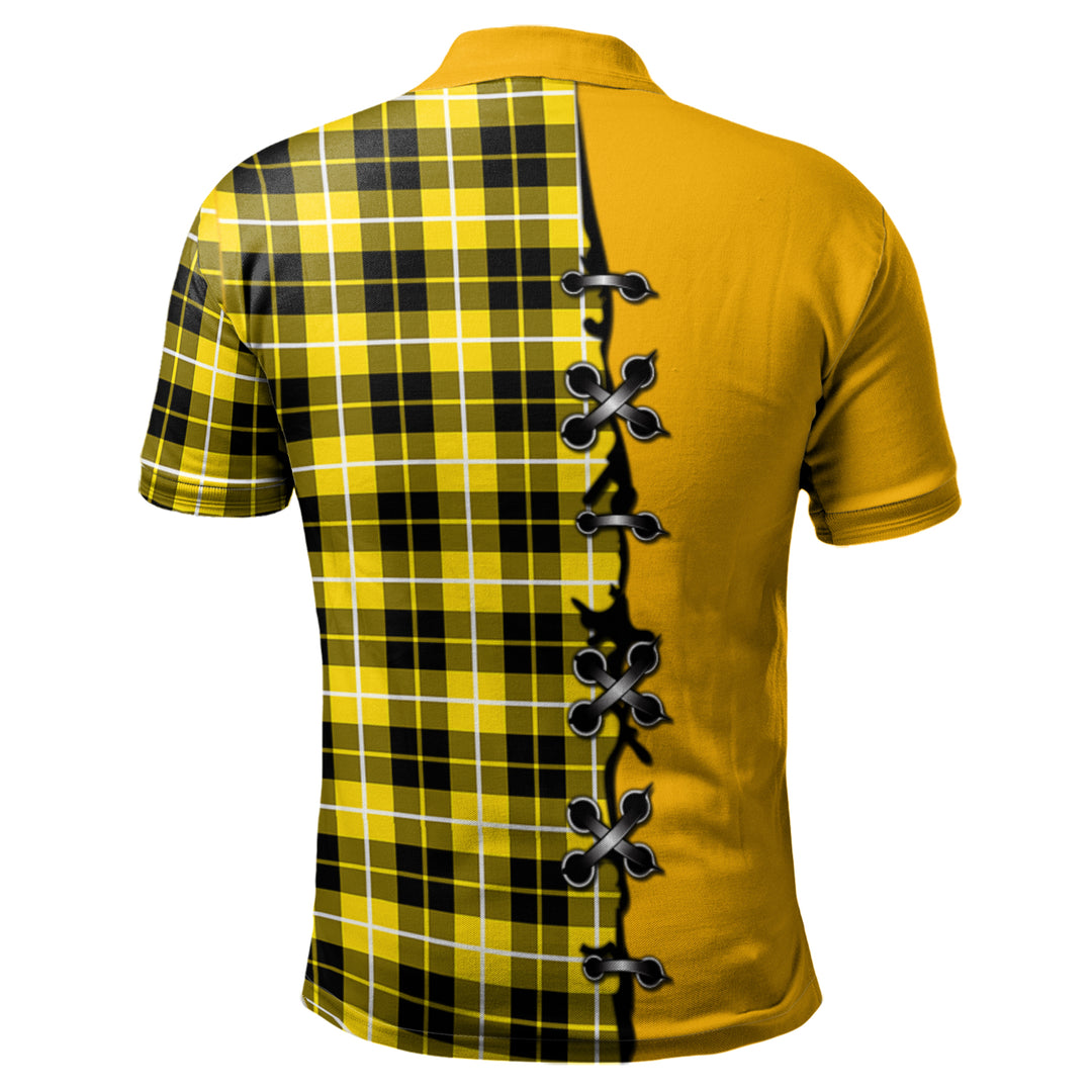 Barclay Dress Modern Tartan Polo Shirt - Lion Rampant And Celtic Thistle Style