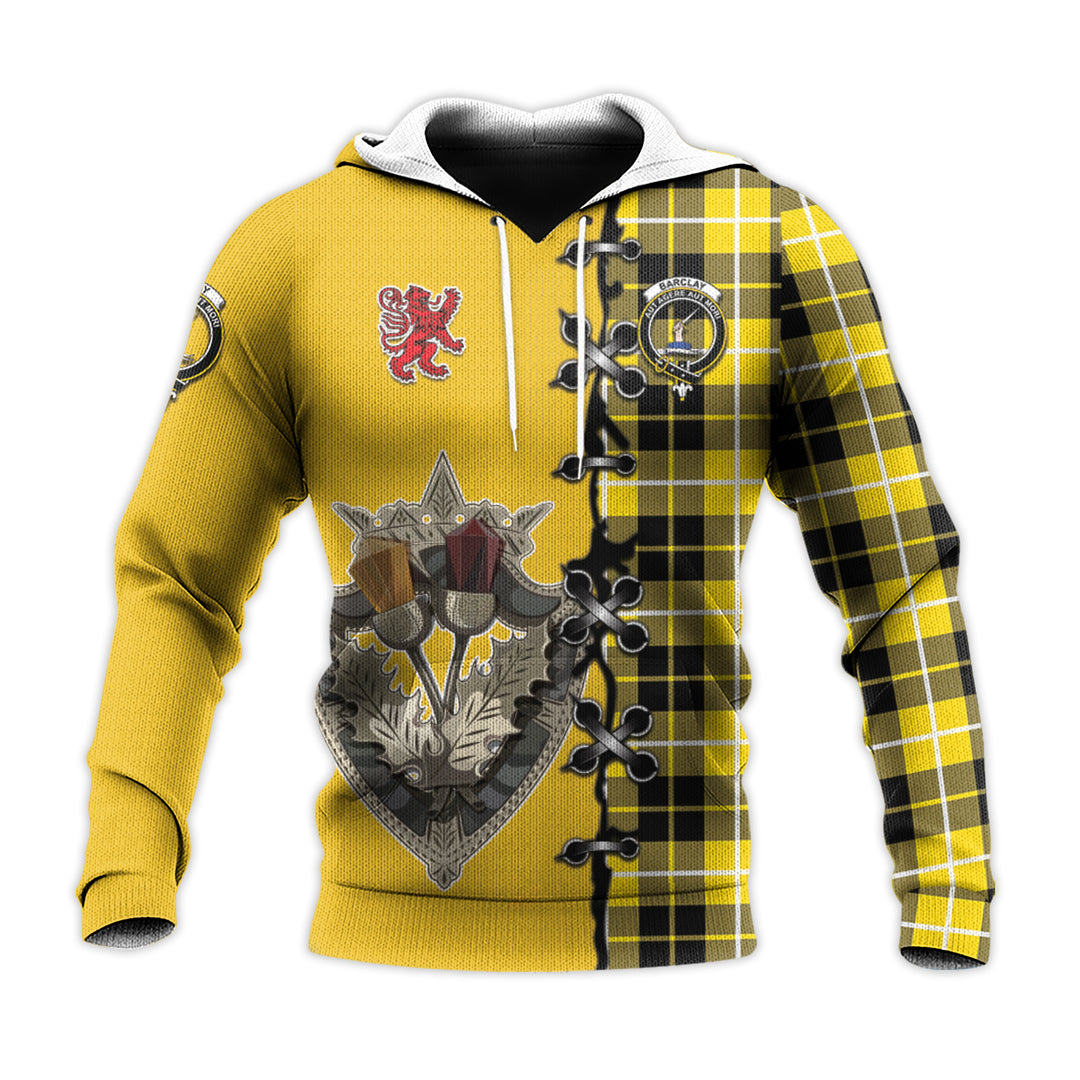 Barclay Dress Modern Tartan Hoodie - Lion Rampant And Celtic Thistle Style