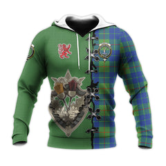 Barclay Hunting Ancient Tartan Hoodie - Lion Rampant And Celtic Thistle Style