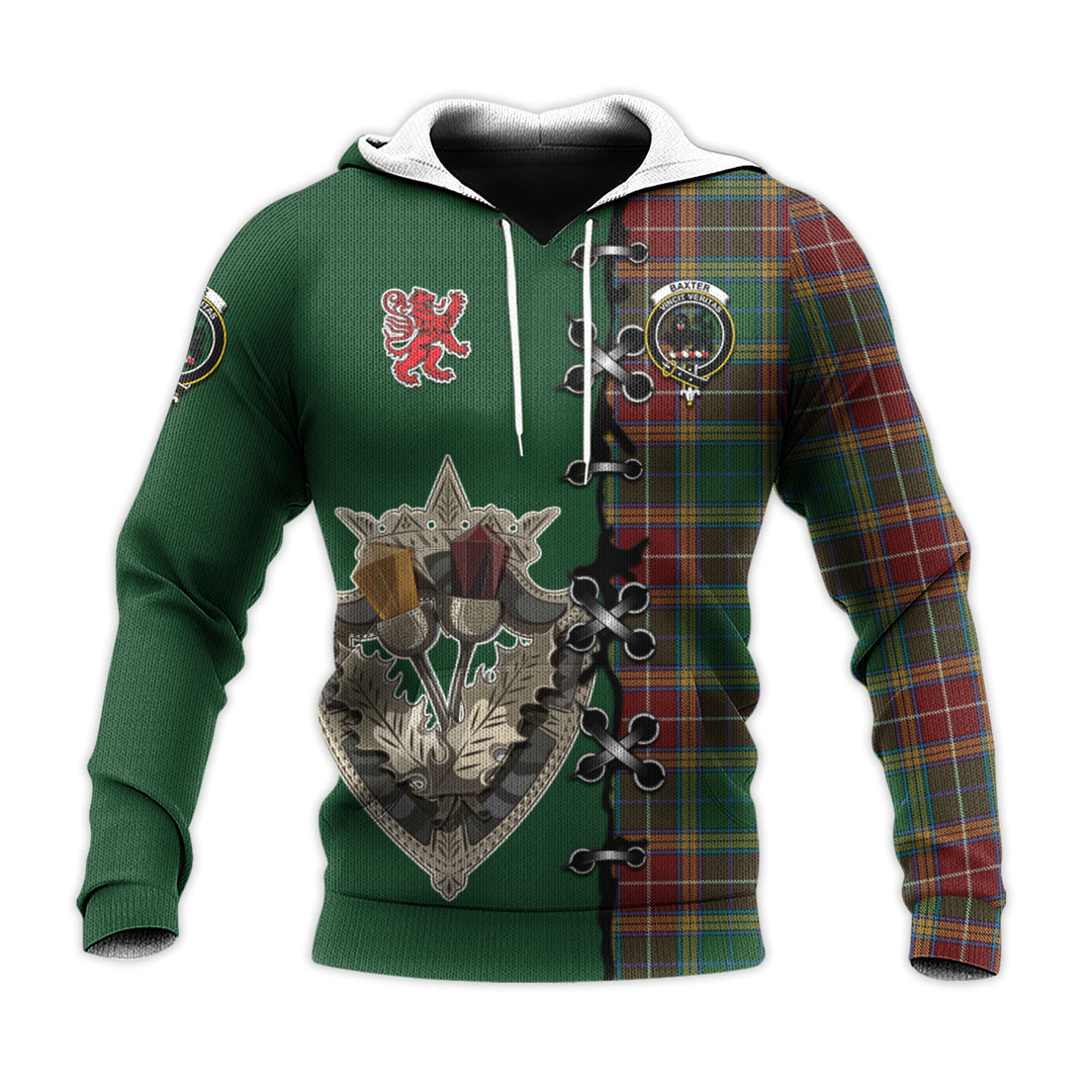 Baxter Tartan Hoodie - Lion Rampant And Celtic Thistle Style