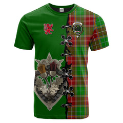 Baxter Modern Tartan T-shirt - Lion Rampant And Celtic Thistle Style