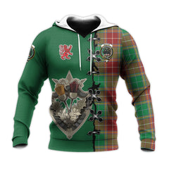 Baxter Modern Tartan Hoodie - Lion Rampant And Celtic Thistle Style