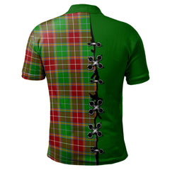 Baxter Modern Tartan Polo Shirt - Lion Rampant And Celtic Thistle Style