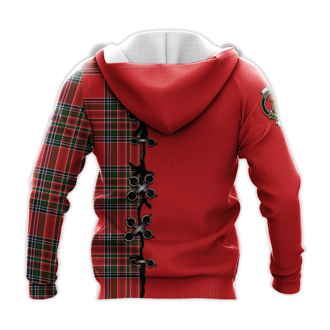 Binning Tartan Hoodie - Lion Rampant And Celtic Thistle Style