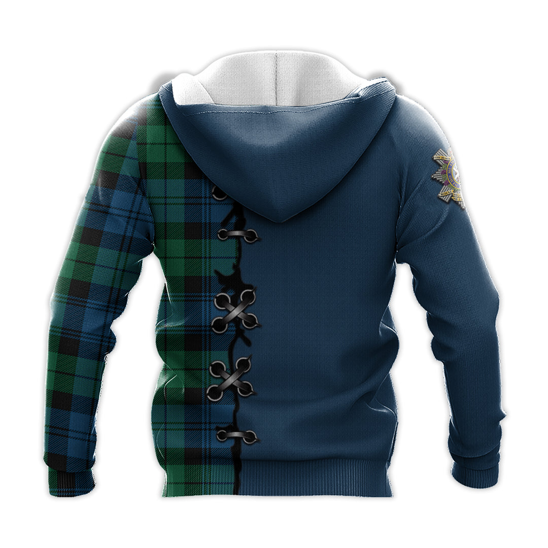 Black Watch Ancient of Canada Tartan Hoodie - Lion Rampant And Celtic Thistle Style