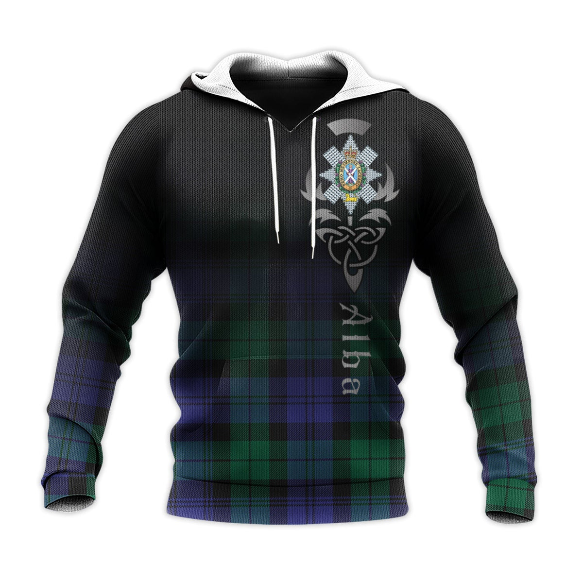 Black Watch Modern Tartan Hoodie - Alba Celtic Style