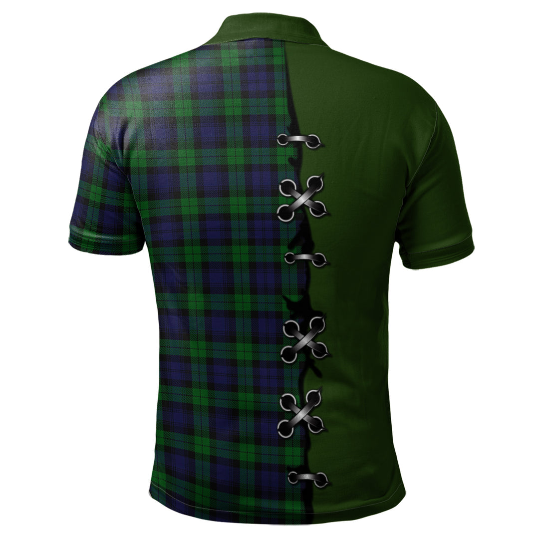 Black Watch of Canada Tartan Tartan Polo Shirt - Lion Rampant And Celtic Thistle Style