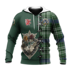 Blackadder Tartan Hoodie - Lion Rampant And Celtic Thistle Style