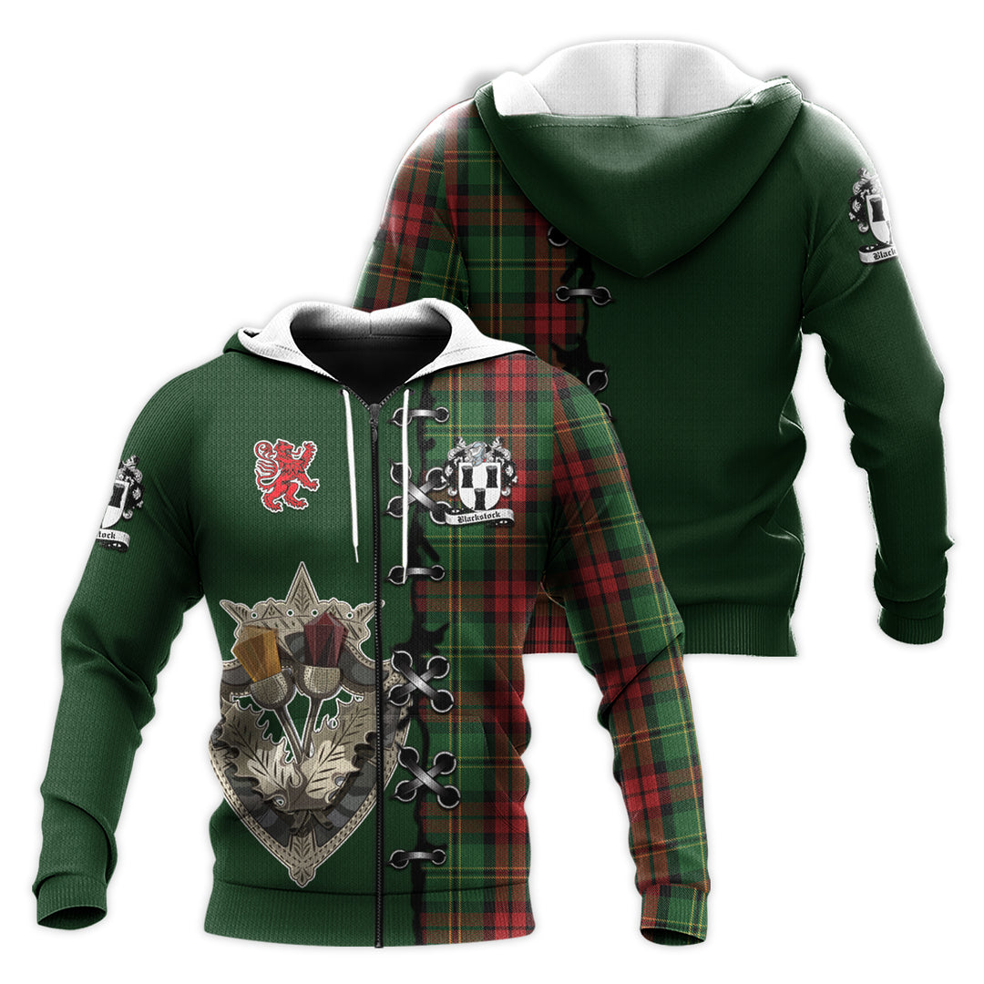 Blackstock Hunting Tartan Hoodie - Lion Rampant And Celtic Thistle Style