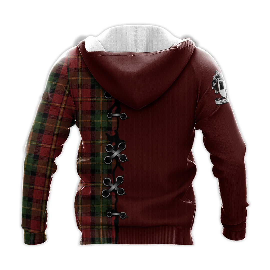 Blackstock Red Dress Tartan Hoodie - Lion Rampant And Celtic Thistle Style