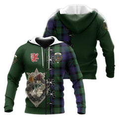 Blair Tartan Hoodie - Lion Rampant And Celtic Thistle Style