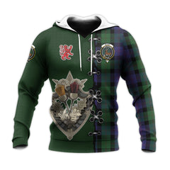 Blair Tartan Hoodie - Lion Rampant And Celtic Thistle Style