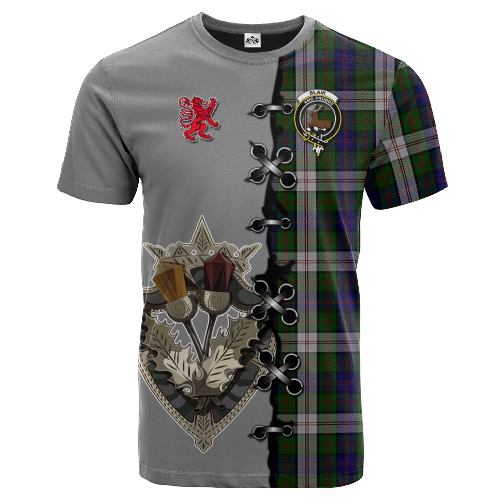 Blair Dress Tartan T-shirt - Lion Rampant And Celtic Thistle Style