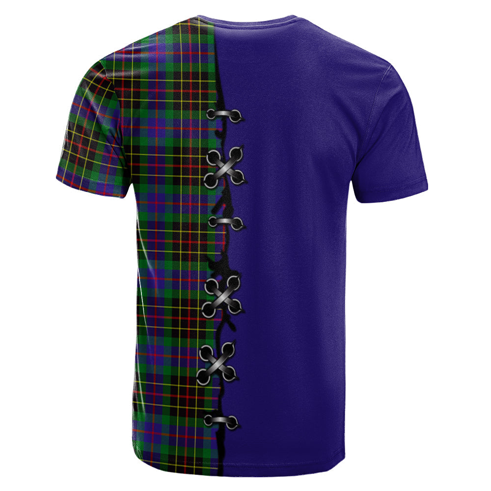 Brodie Hunting Modern Tartan T-shirt - Lion Rampant And Celtic Thistle Style