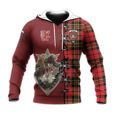 Brodie Modern Tartan Hoodie - Lion Rampant And Celtic Thistle Style