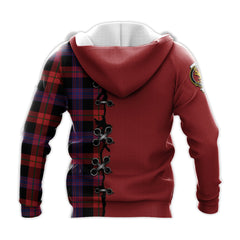 Broun Modern Tartan Hoodie - Lion Rampant And Celtic Thistle Style