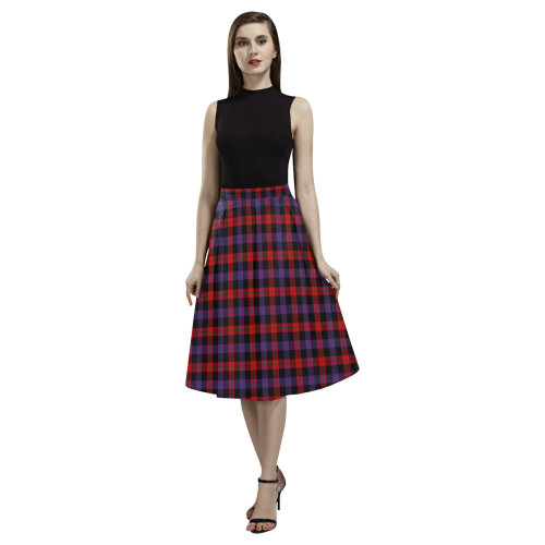 Brown Modern Tartan Aoede Crepe Skirt