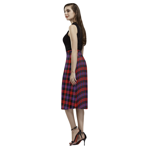 Brown Modern Tartan Aoede Crepe Skirt