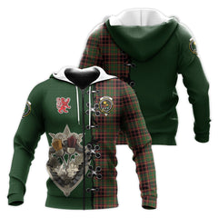 Buchan Modern Tartan Hoodie - Lion Rampant And Celtic Thistle Style