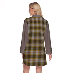 Buchanan Dress Tartan Women's Lapel Shirt Dress With Long Sleeve