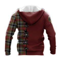 Buchanan Old Dress Tartan Hoodie - Lion Rampant And Celtic Thistle Style