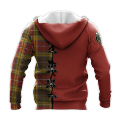 Buchanan Old Set Weathered Tartan Hoodie - Lion Rampant And Celtic Thistle Style