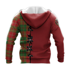 Burnett Ancient Tartan Hoodie - Lion Rampant And Celtic Thistle Style