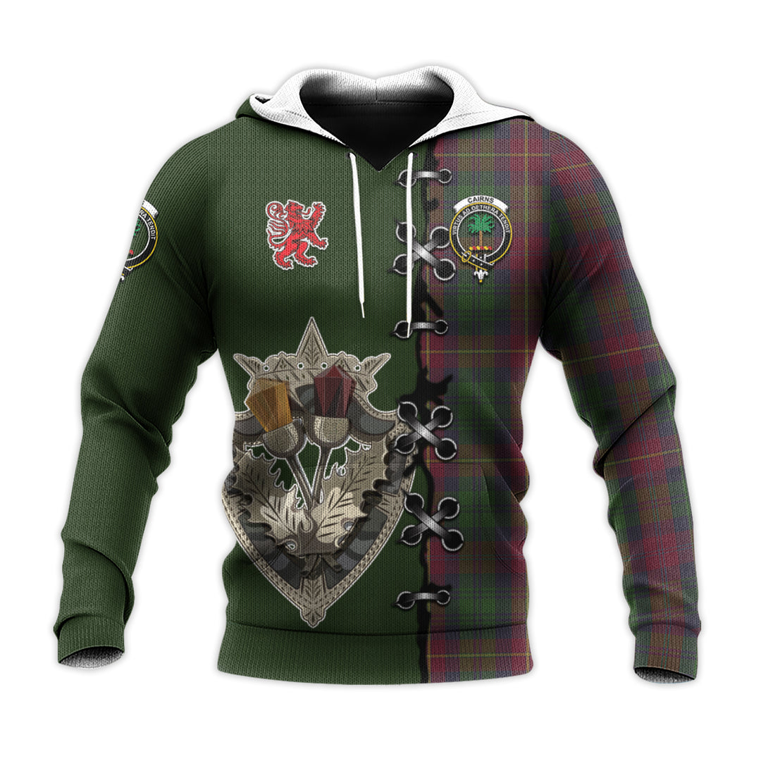 Cairns Tartan Hoodie - Lion Rampant And Celtic Thistle Style