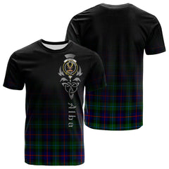 Calder Modern Tartan Crest T-shirt - Alba Celtic Style