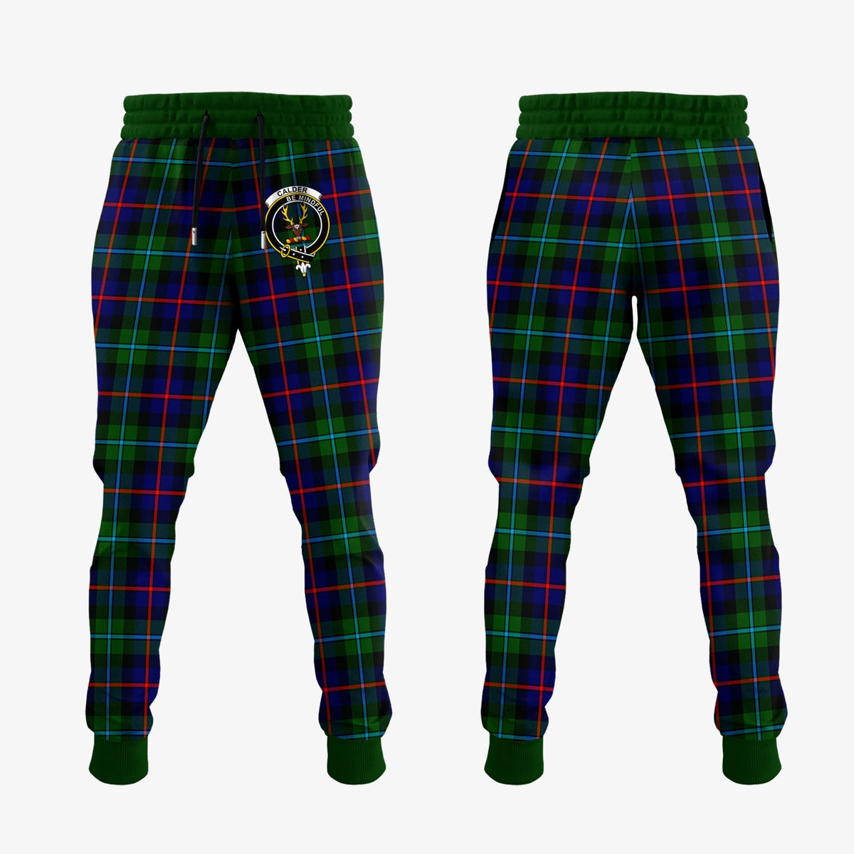 Calder Modern Tartan Crest Jogger Sweatpants