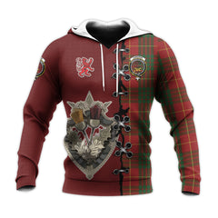 Cameron Tartan Hoodie - Lion Rampant And Celtic Thistle Style