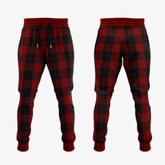 Cameron Black And Red Tartan Crest Jogger Sweatpants