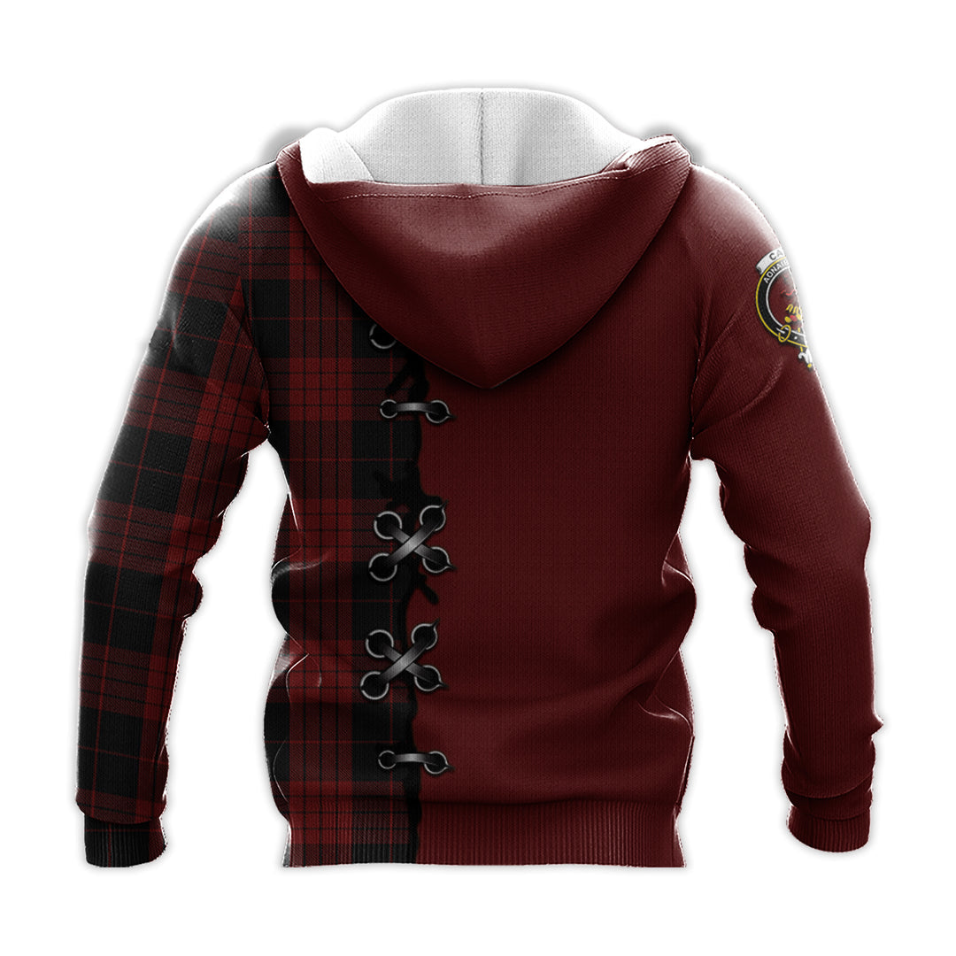 Cameron Black and Red Tartan Hoodie - Lion Rampant And Celtic Thistle Style