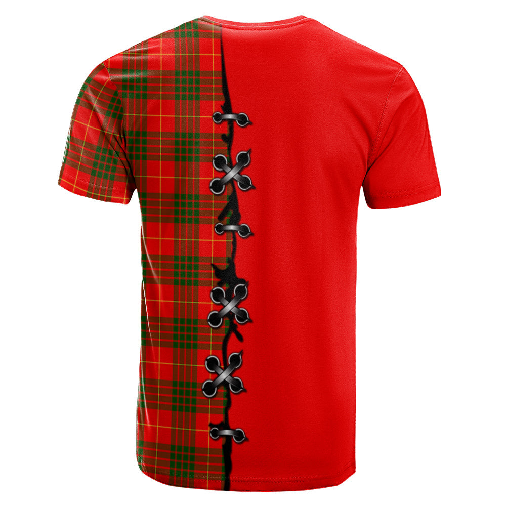 Cameron Modern Tartan T-shirt - Lion Rampant And Celtic Thistle Style