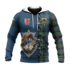 Cameron of Erracht Ancient Tartan Hoodie - Lion Rampant And Celtic Thistle Style