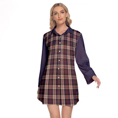 Cameron Of Erracht Dress Tartan Women's Lapel Shirt Dress With Long Sleeve