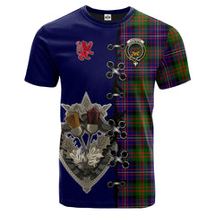 Cameron of Erracht Modern Tartan T-shirt - Lion Rampant And Celtic Thistle Style