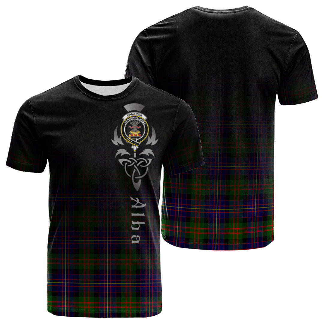 Cameron Of Erracht Modern Tartan Crest T-shirt - Alba Celtic Style