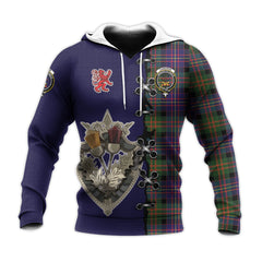 Cameron of Erracht Modern Tartan Hoodie - Lion Rampant And Celtic Thistle Style