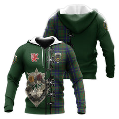 Cameron of Lochiel Hunting Tartan Hoodie - Lion Rampant And Celtic Thistle Style