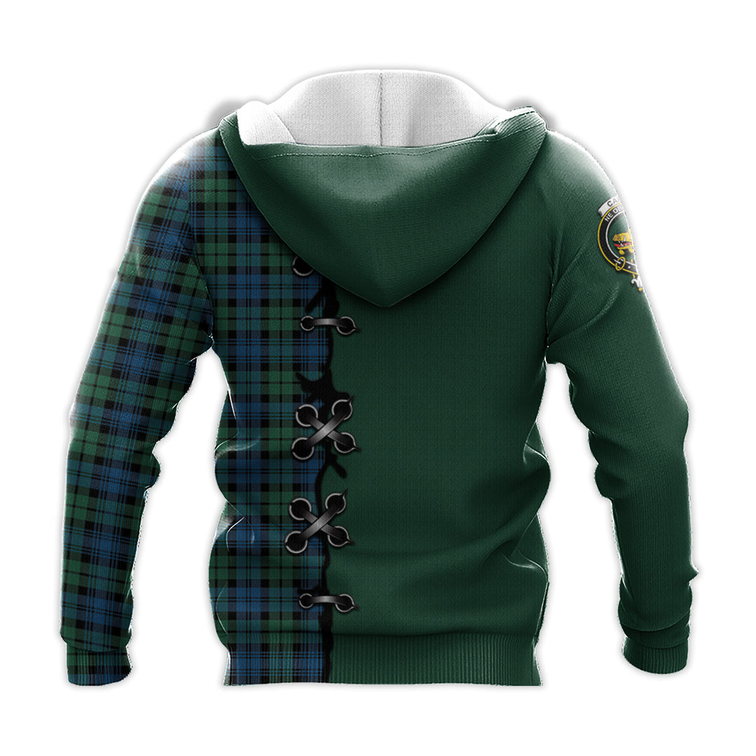 Campbell Ancient 02 Tartan Hoodie - Lion Rampant And Celtic Thistle Style