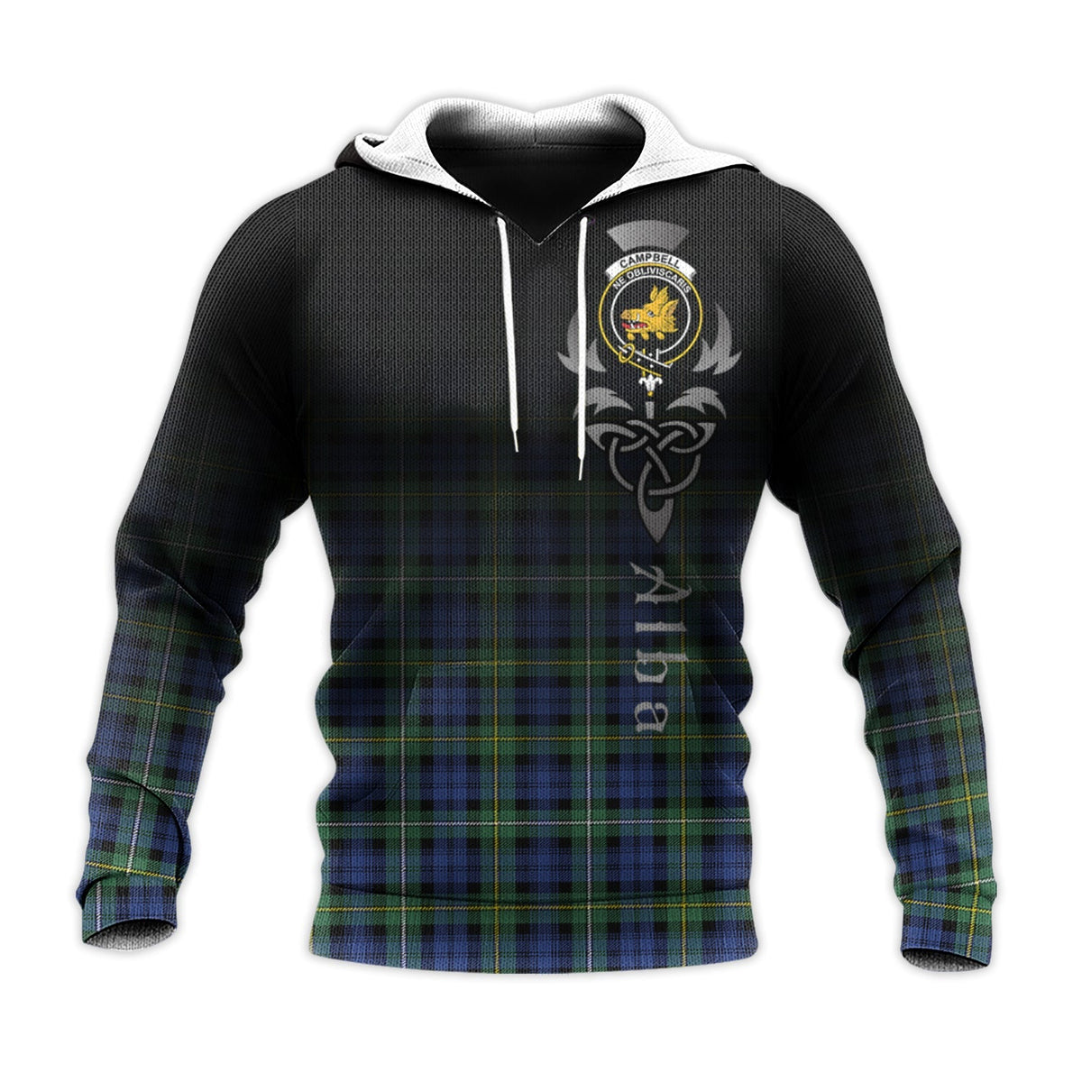 Campbell Argyll Ancient Tartan Hoodie - Alba Celtic Style